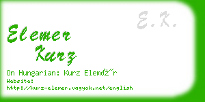 elemer kurz business card